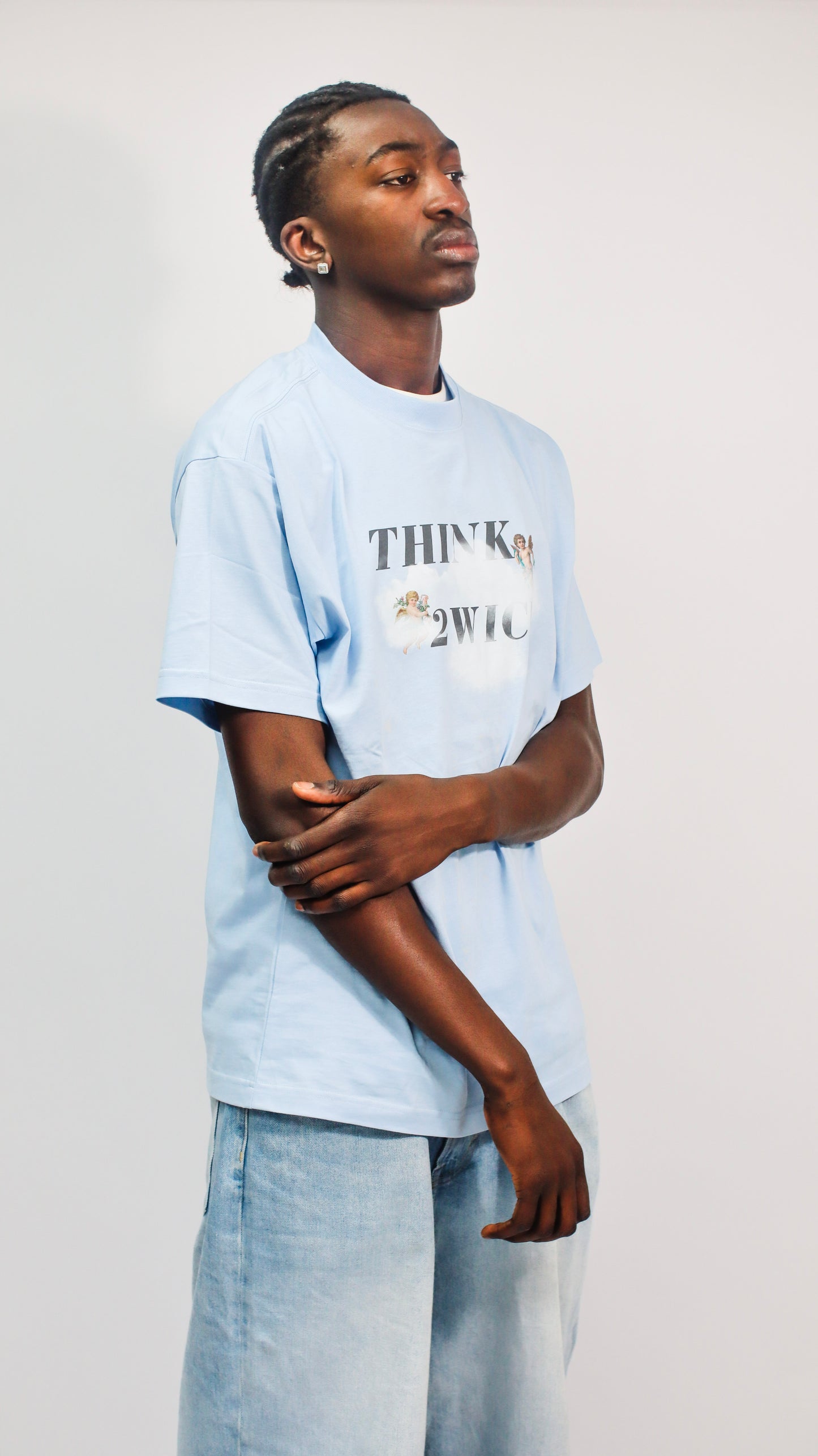 THINK 2WICE T-SHIRT BABY BLAUW