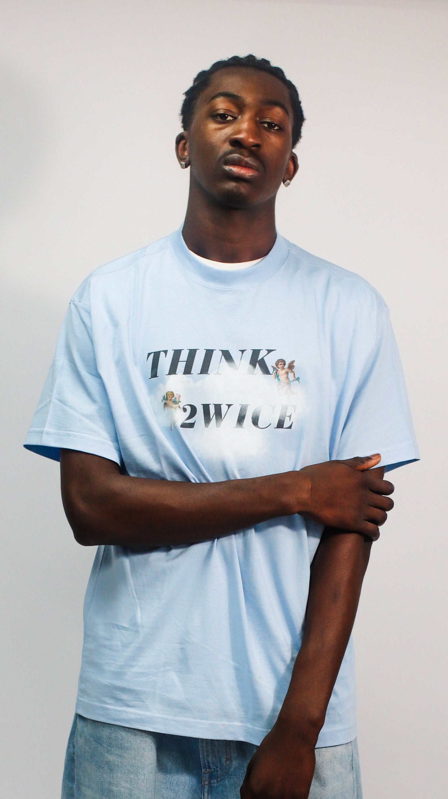 THINK 2WICE T-SHIRT BABY BLAUW