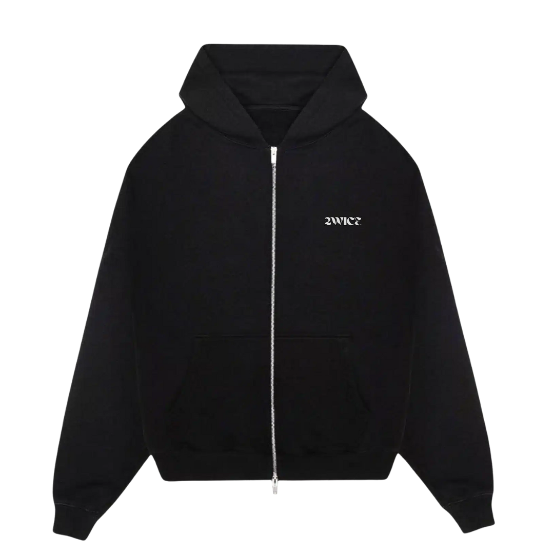 2WICE Zip Up Hoodie Zwart