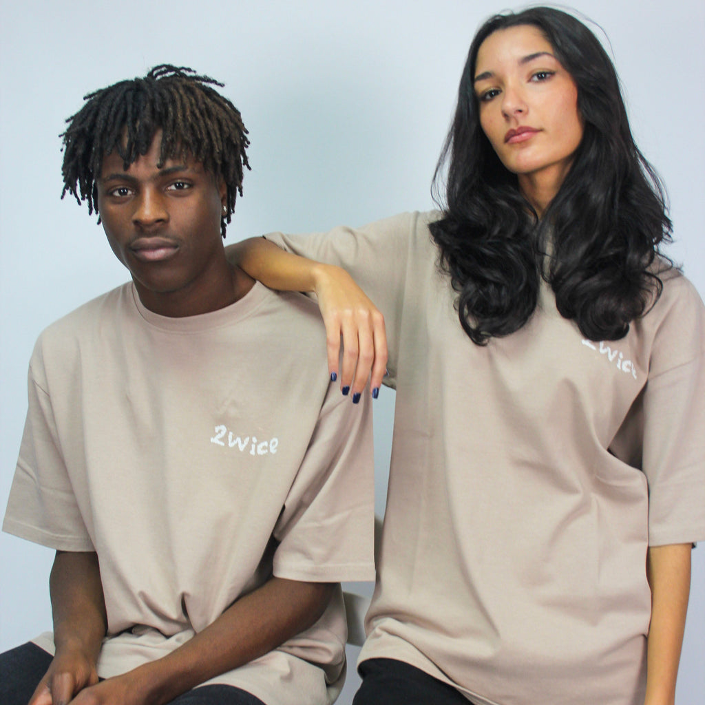 THINK 2WICE T-SHIRT TAUPE