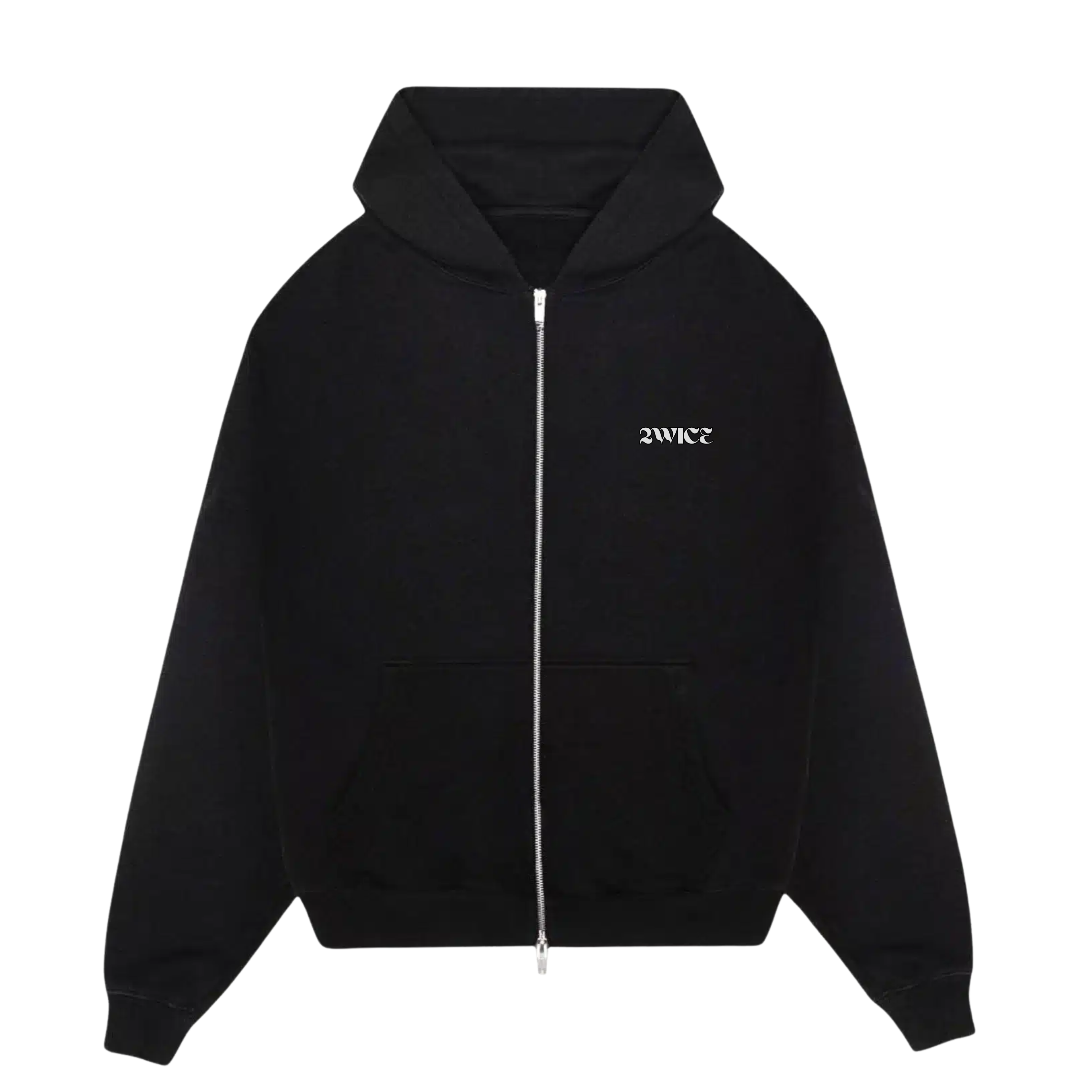 2WICE ZIP UP HOODIE BLACK