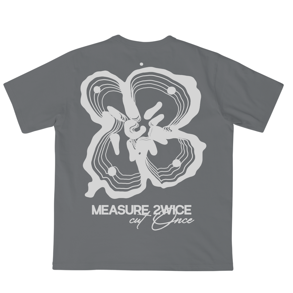 MEASURE 2WICE CUT ONCE T-SHIRT DONKERGRIJS