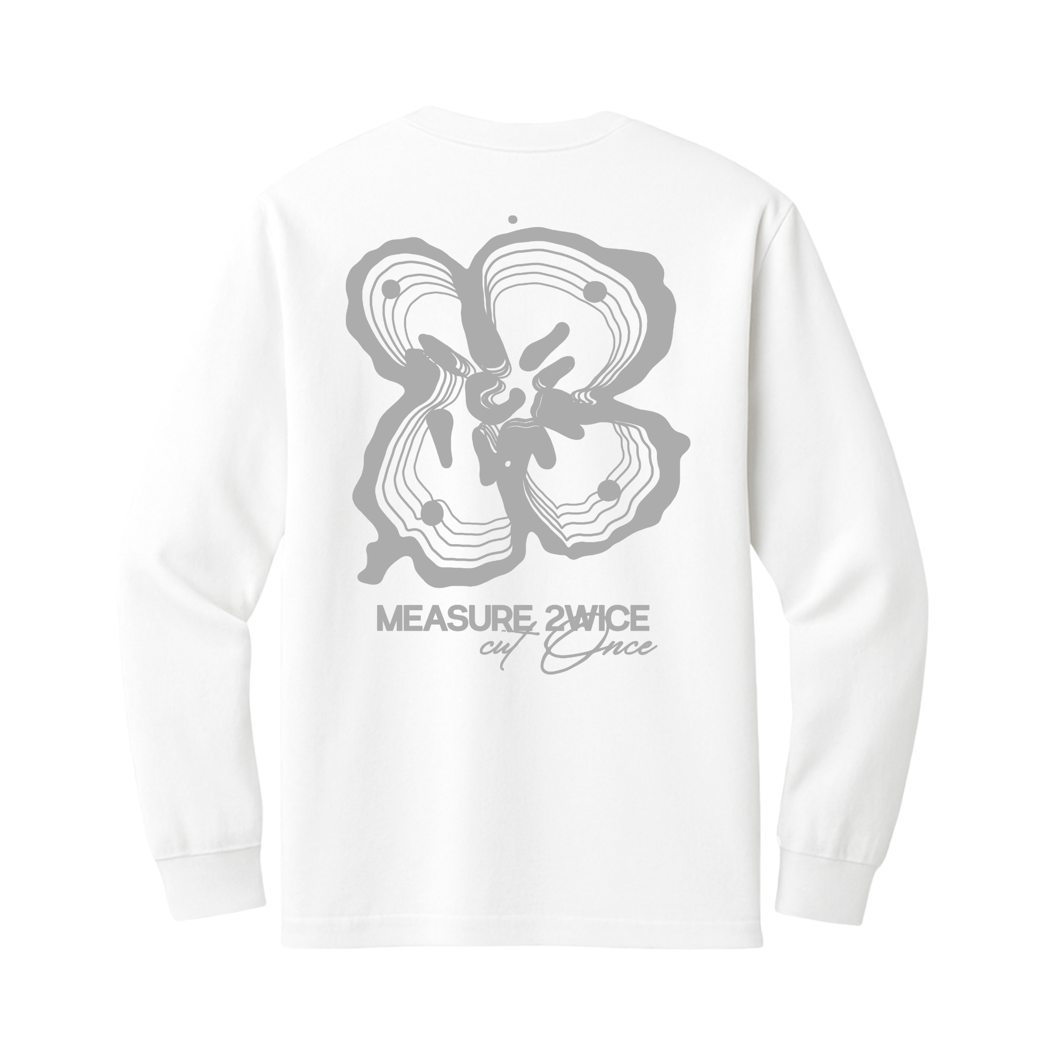 MEASURE 2WICE CUT ONCE LONGSLEEVE T-SHIRT WHITE